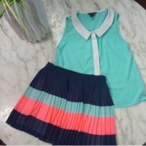 Tommy Hilfiger 2-Piece Set, Top & Pleated Skirt
